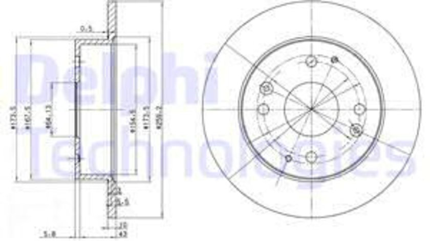 Disc frana puntea spate (BG2666 DELPHI) HONDA,ROVER