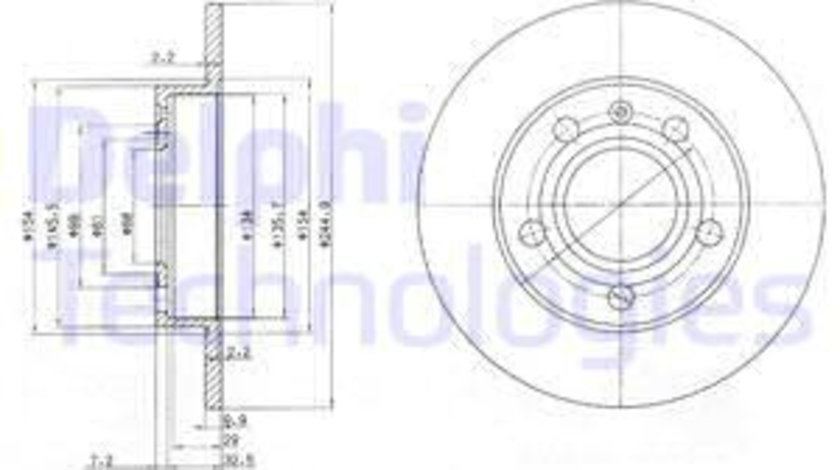 Disc frana puntea spate (BG2753C DELPHI) AUDI,SEAT