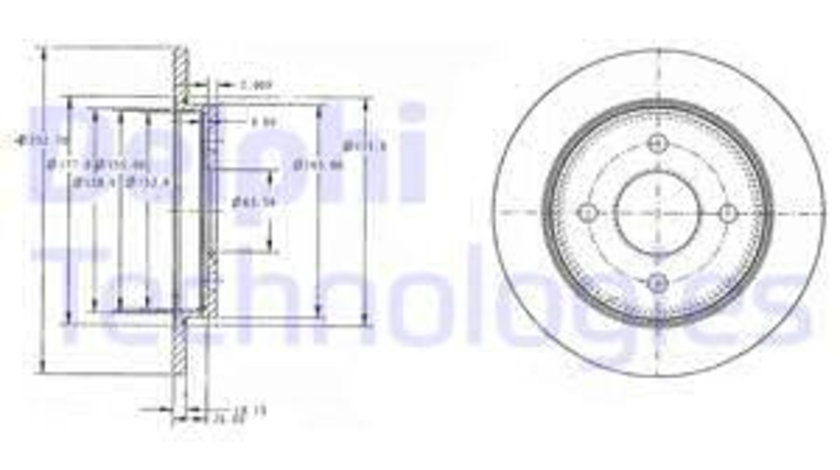 Disc frana puntea spate (BG3054C DELPHI) FORD