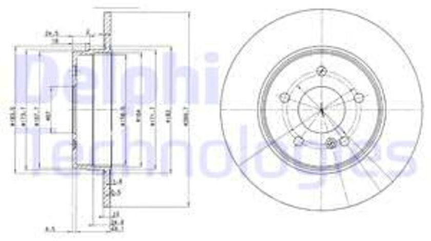 Disc frana puntea spate (BG3239C DELPHI) MERCEDES-BENZ,TOYOTA