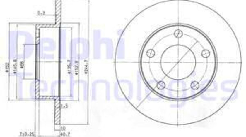 Disc frana puntea spate (BG3381 DELPHI) AUDI,VW