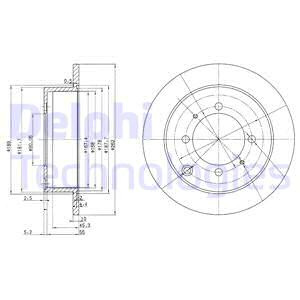 Disc frana puntea spate (BG3400 DELPHI) HYUNDAI,KIA,MITSUBISHI