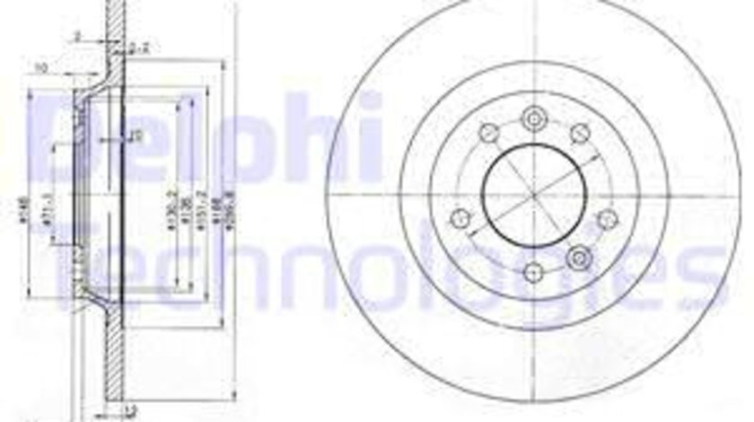 Disc frana puntea spate (BG3836 DELPHI) Citroen,PEUGEOT,RENAULT