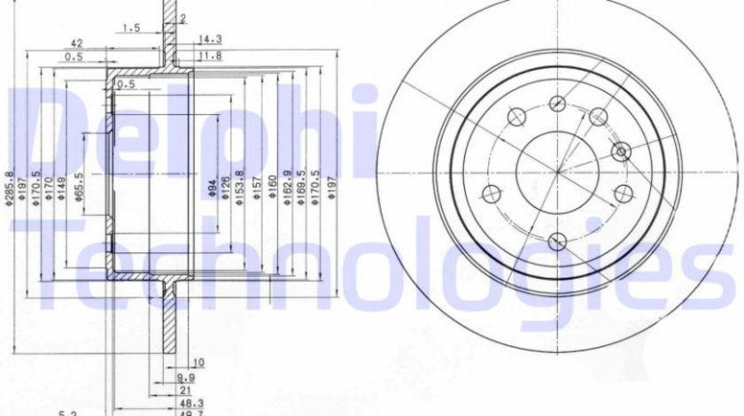 Disc frana puntea spate (BG3908C DELPHI) BAIC,SAAB