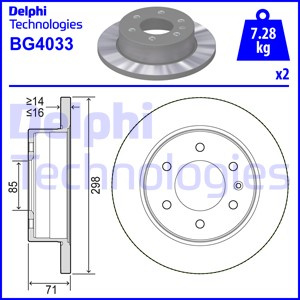 Disc frana puntea spate (BG4033 DELPHI) MERCEDES-BENZ,VW