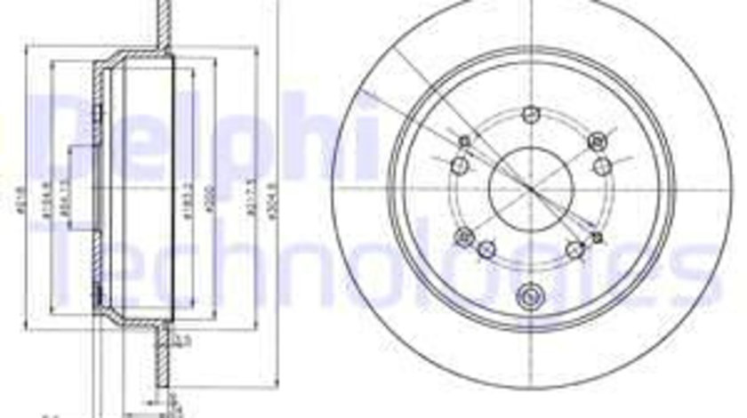 Disc frana puntea spate (BG4064C DELPHI) HONDA