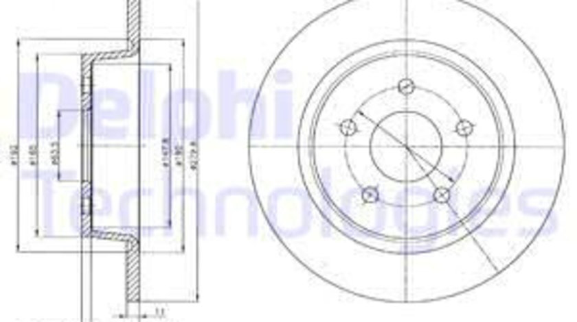 Disc frana puntea spate (BG4533C DELPHI) FORD