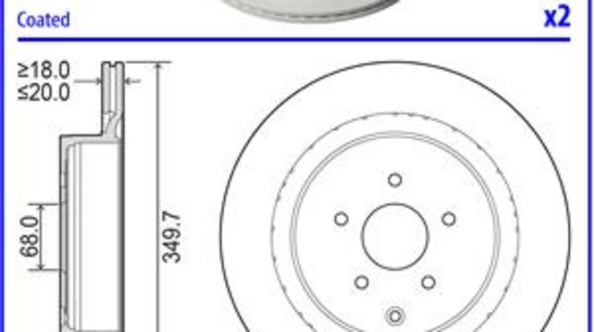 Disc frana puntea spate (BG5039C DELPHI) INFINITI