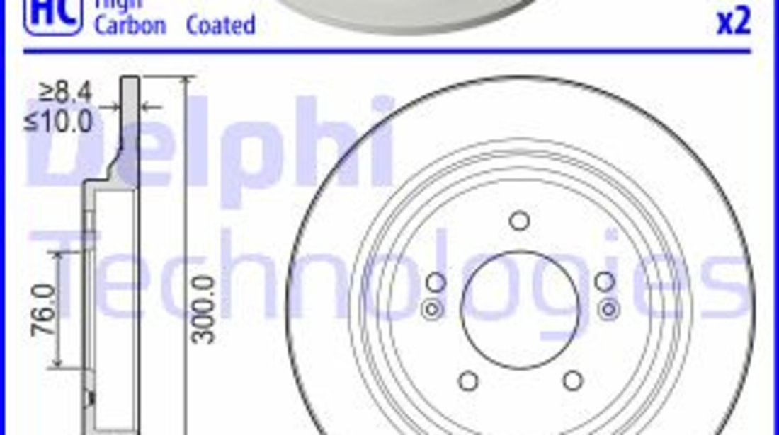 Disc frana puntea spate (BG5059C DELPHI) HYUNDAI,KIA