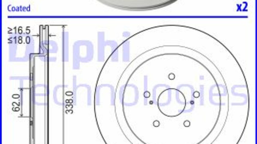 Disc frana puntea spate (BG5060C DELPHI) LEXUS