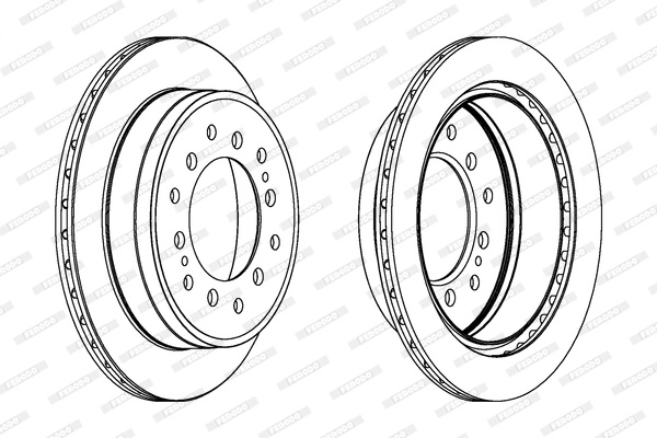 Disc frana puntea spate (DDF1743C FERODO) LEXUS,TOYOTA