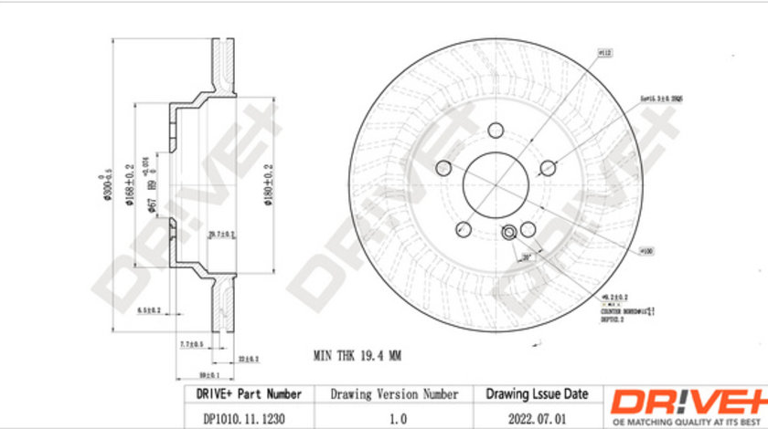 Disc frana puntea spate (DP1010111230 DRIVE) MERCEDES-BENZ