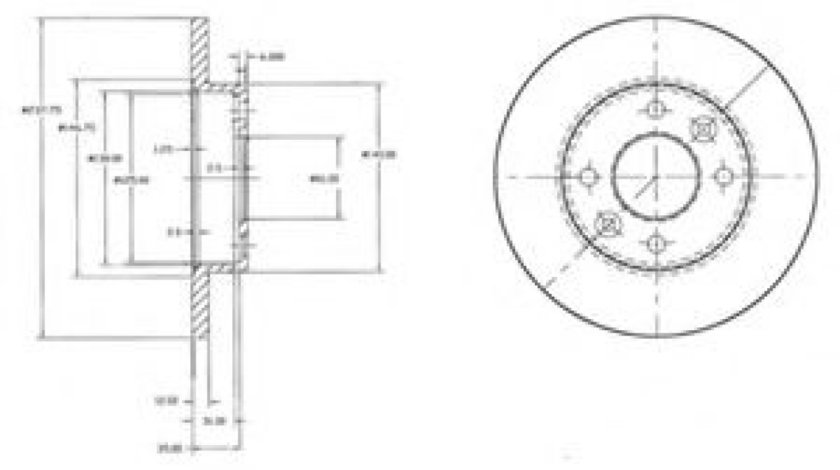 Disc frana RENAULT CLIO I (B/C57, 5/357) (1990 - 1998) DELPHI BG2217 piesa NOUA