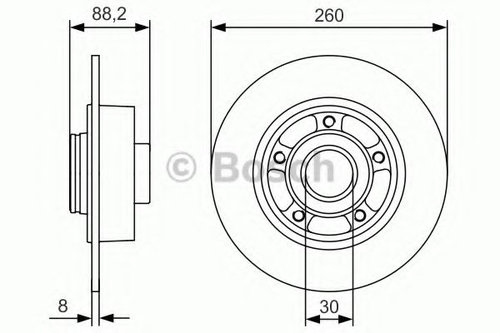 Disc frana RENAULT CLIO IV (2012 - 2016) BOSCH 0 986 479 C88 piesa NOUA