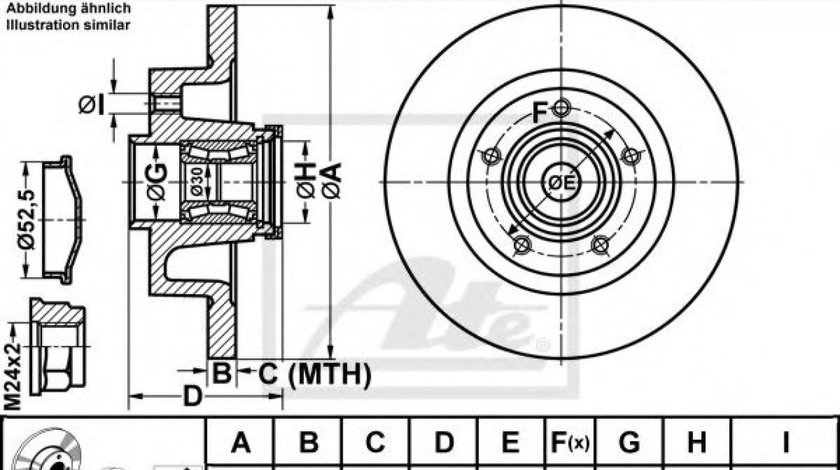 Disc frana RENAULT ESPACE IV (JK0/1) (2002 - 2015) ATE 24.0111-0100.2 piesa NOUA