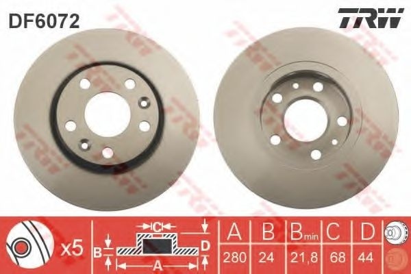 Disc frana RENAULT FLUENCE (L30) (2010 - 2016) TRW DF6072 piesa NOUA