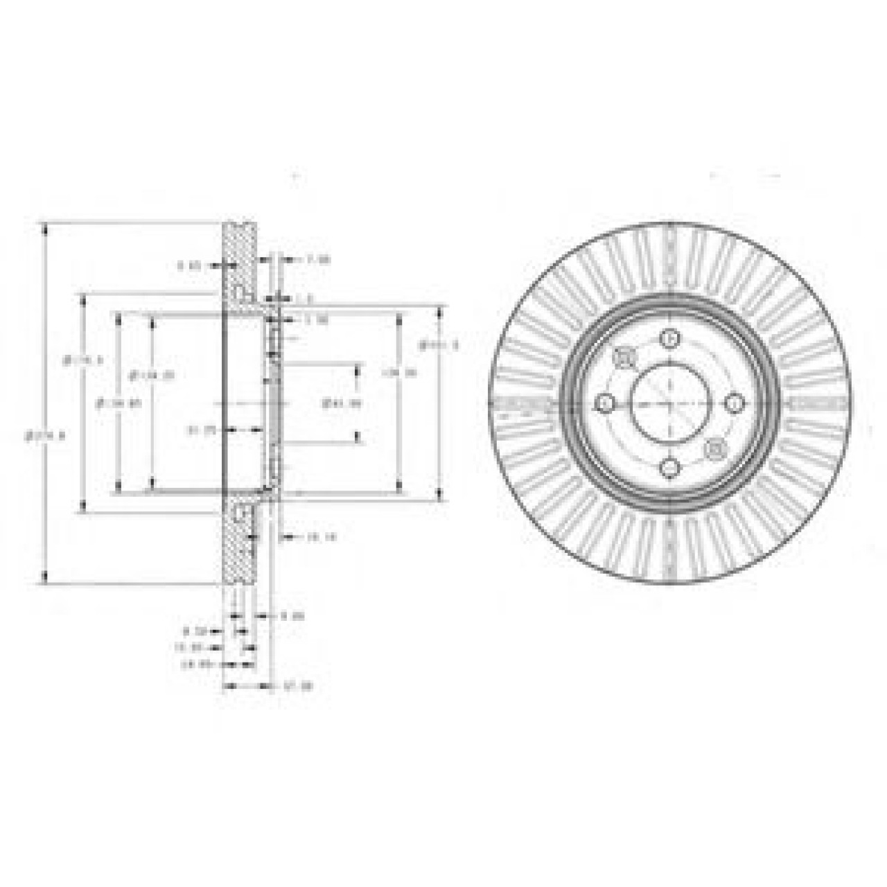 Disc frana RENAULT KANGOO Express (FC0/1) (1997 - 2007) DELPHI BG3430 piesa NOUA