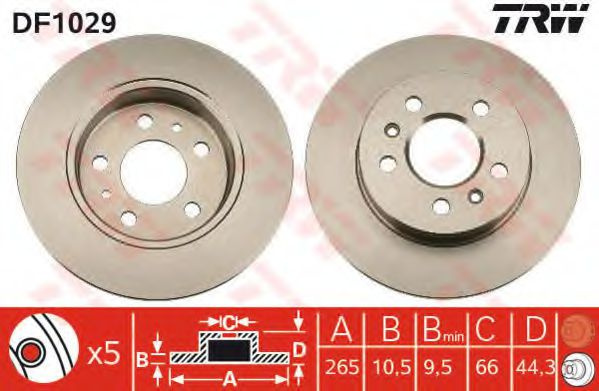 Disc frana RENAULT LAGUNA I (B56, 556) (1993 - 2001) TRW DF1029 piesa NOUA