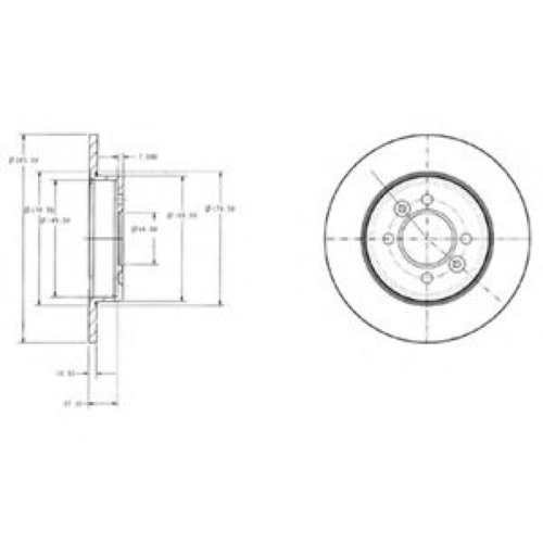 Disc frana RENAULT LAGUNA I (B56, 556) (1993 - 2001) DELPHI BG2694 piesa NOUA