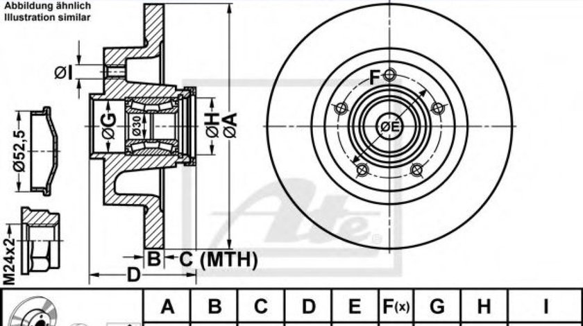 Disc frana RENAULT LAGUNA II (BG0/1) (2001 - 2016) ATE 24.0111-0101.2 piesa NOUA