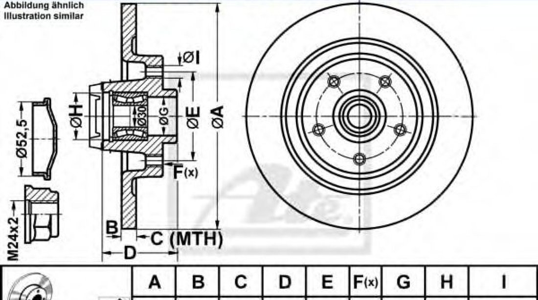 Disc frana RENAULT LAGUNA III (BT0/1) (2007 - 2016) ATE 24.0111-0173.2 piesa NOUA