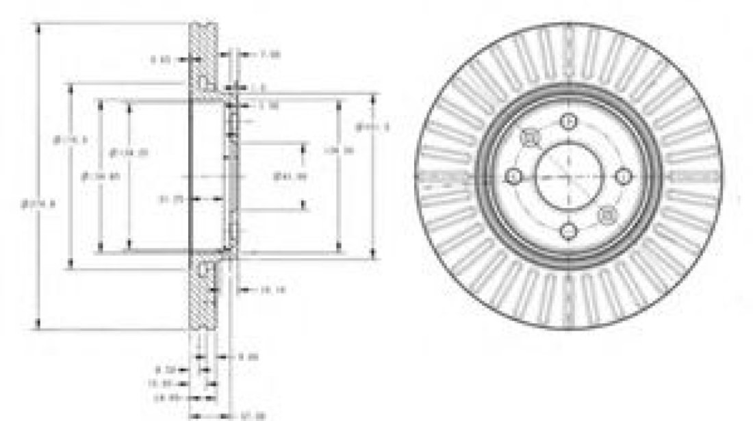 Disc frana RENAULT MEGANE I Break (KA0/1) (1999 - 2003) DELPHI BG3430 piesa NOUA