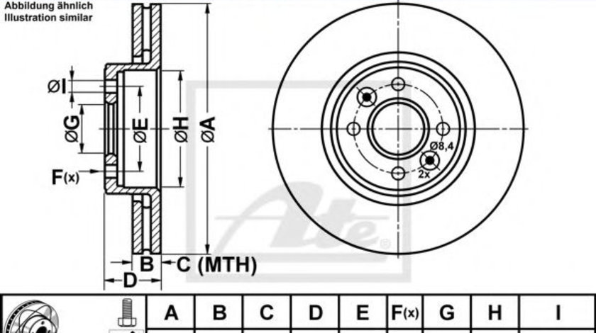 Disc frana RENAULT MEGANE I Classic (LA0/1) (1996 - 2006) ATE 24.0324-0158.1 piesa NOUA