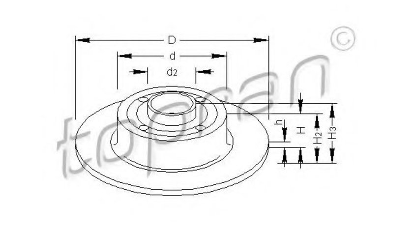 Disc frana RENAULT MEGANE II (BM0/1, CM0/1) (2002 - 2011) TOPRAN 700 650 piesa NOUA