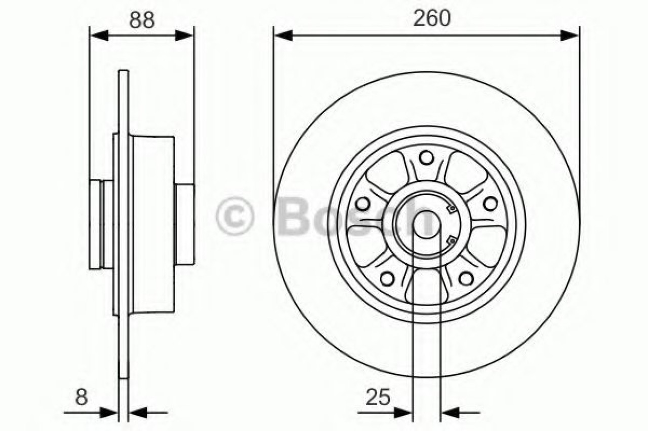 Disc frana RENAULT MEGANE III Grandtour (KZ0/1) (2008 - 2016) BOSCH 0 986 479 C87 piesa NOUA