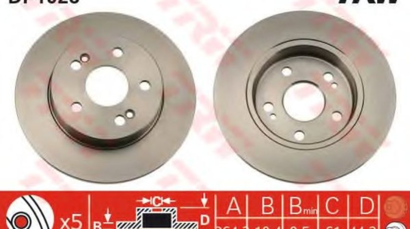 Disc frana RENAULT SCENIC I (JA0/1) (1999 - 2003) TRW DF1028 piesa NOUA