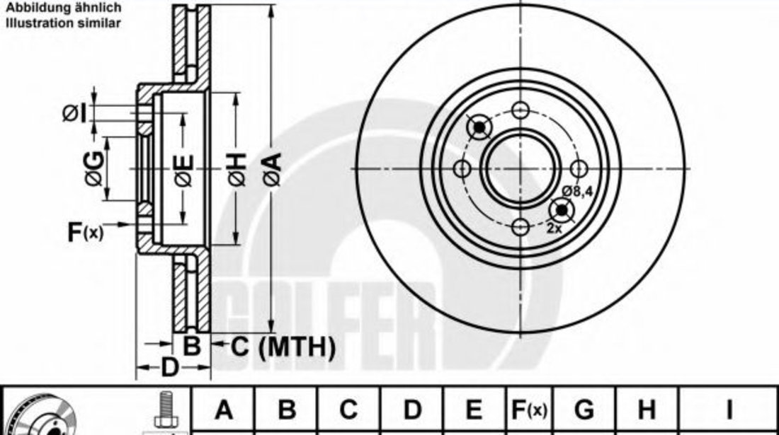 Disc frana RENAULT SCENIC I (JA0/1) (1999 - 2003) GALFER B1.G224-0158.1 piesa NOUA