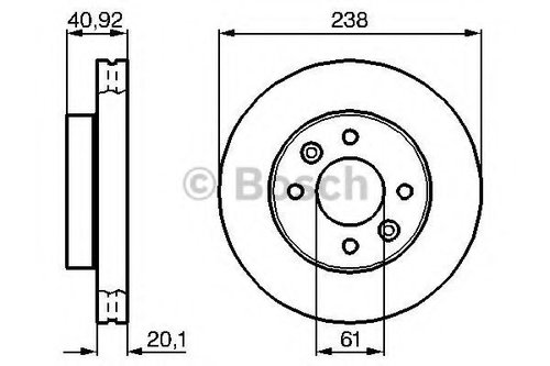 Disc frana RENAULT SYMBOL II (LU1/2) (2008 - 2013) BOSCH 0 986 478 276 piesa NOUA