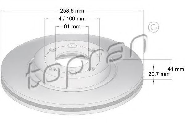 Disc frana RENAULT TWINGO I (C06) (1993 - 2012) TOPRAN 700 180 piesa NOUA