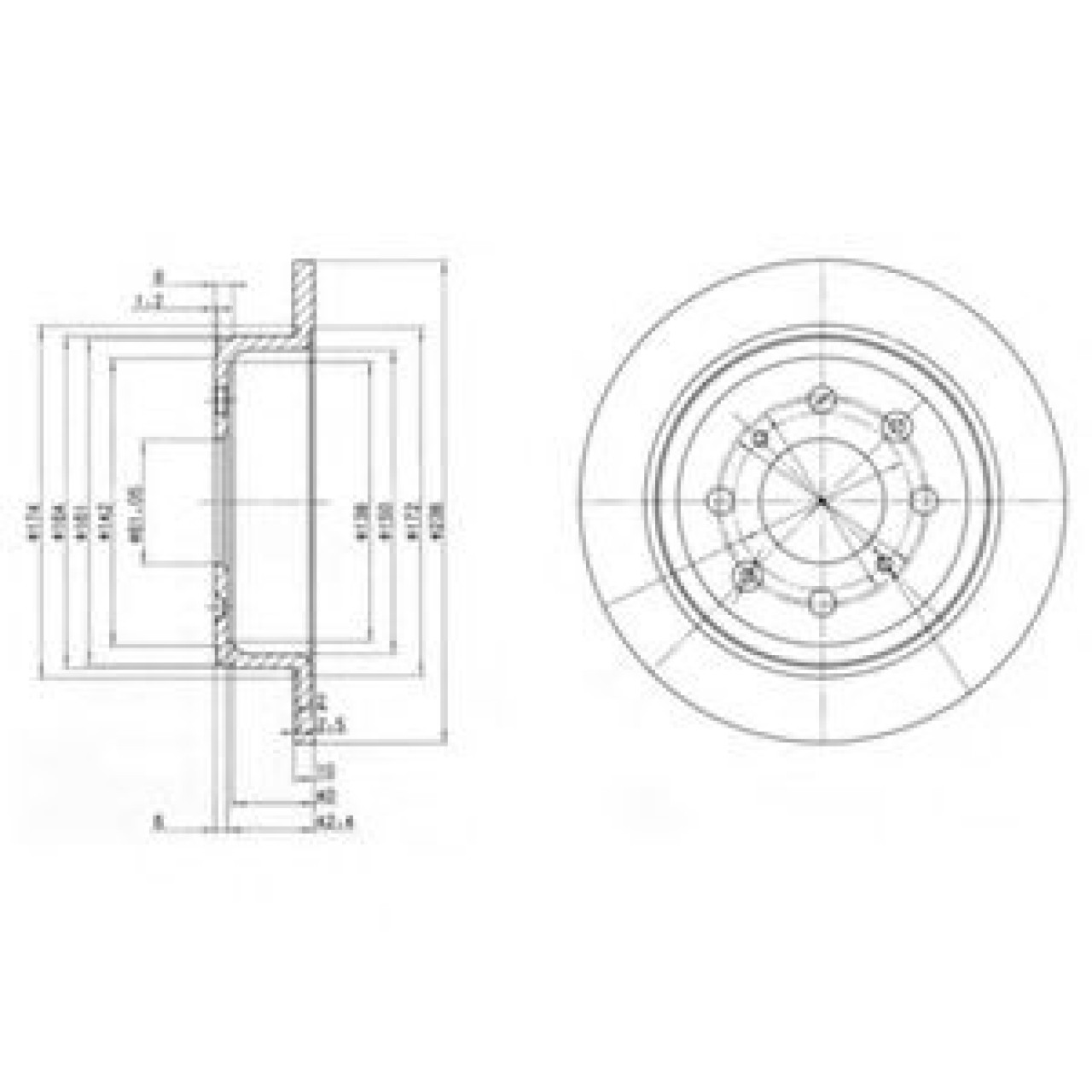 Disc frana ROVER 45 (RT) (2000 - 2005) DELPHI BG2538 piesa NOUA