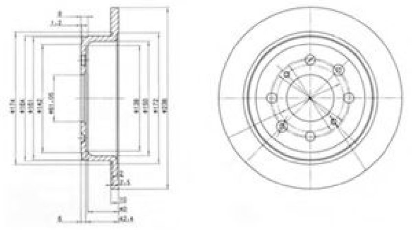 Disc frana ROVER 45 (RT) (2000 - 2005) DELPHI BG2538 piesa NOUA