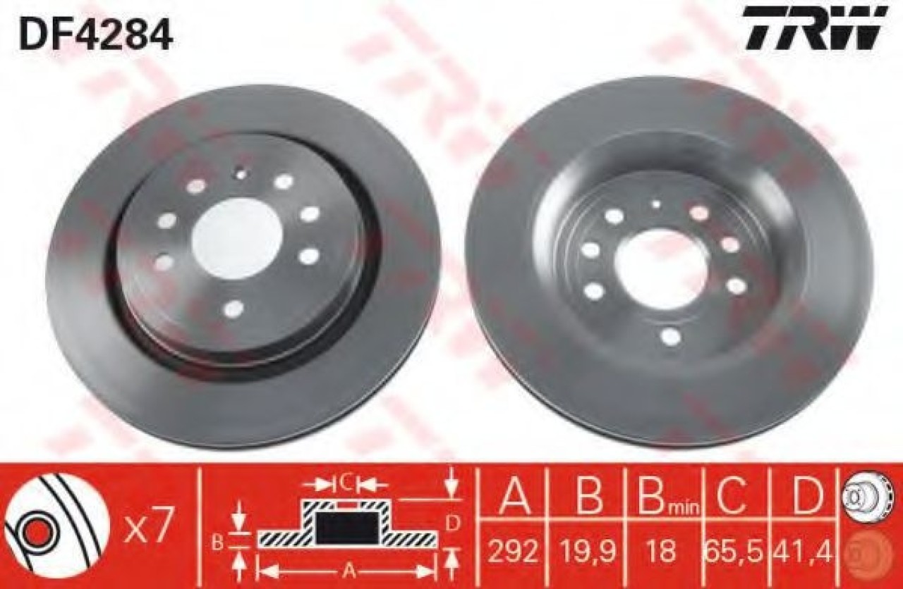 Disc frana SAAB 9-3 Combi (YS3F) (2005 - 2016) TRW DF4284 piesa NOUA