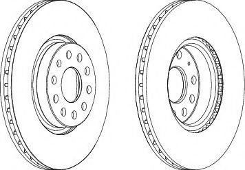 Disc frana SEAT ALHAMBRA (710, 711) (2010 - 2016) FERODO DDF1305 piesa NOUA