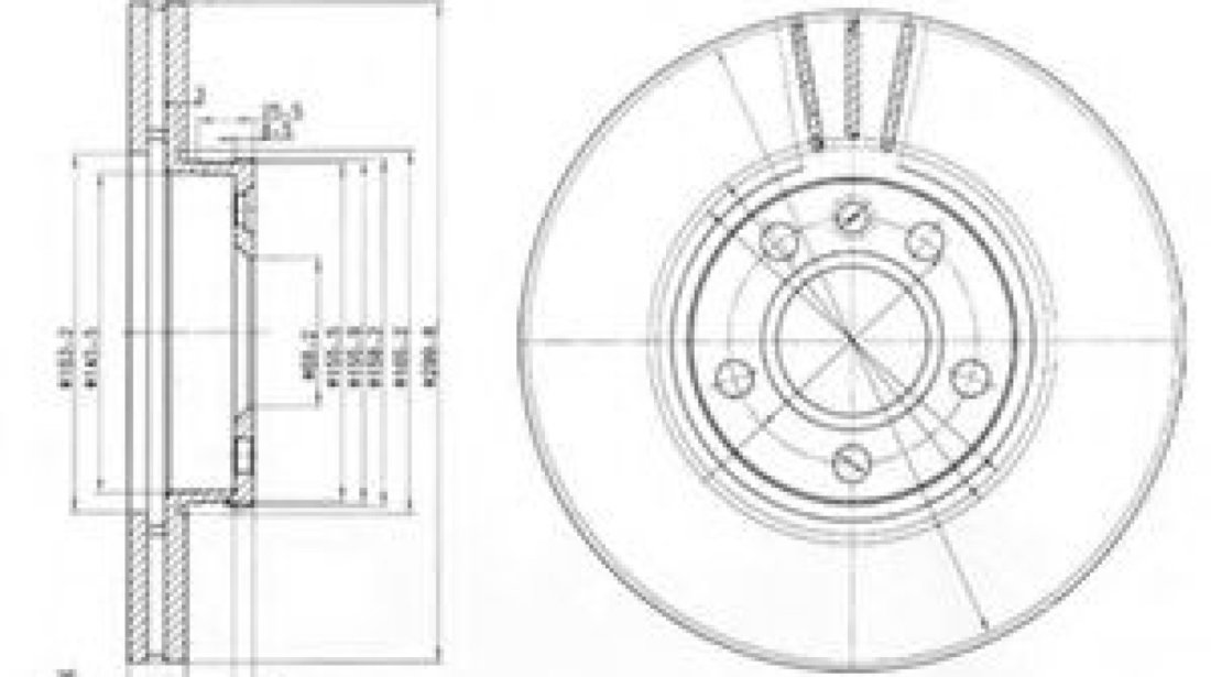 Disc frana SEAT ALHAMBRA (7V8, 7V9) (1996 - 2010) DELPHI BG3696 piesa NOUA