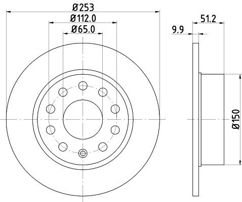 Disc frana SEAT ALTEA XL (5P5, 5P8) (2006 - 2016) KRIEGER 0950004112 piesa NOUA