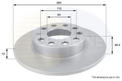 Disc frana SEAT ALTEA XL (5P5, 5P8) (2006 - 2016) COMLINE ADC1448 piesa NOUA