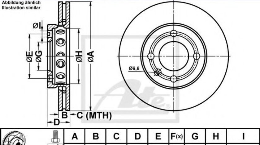 Disc frana SEAT AROSA (6H) (1997 - 2004) ATE 24.0318-0106.1 piesa NOUA