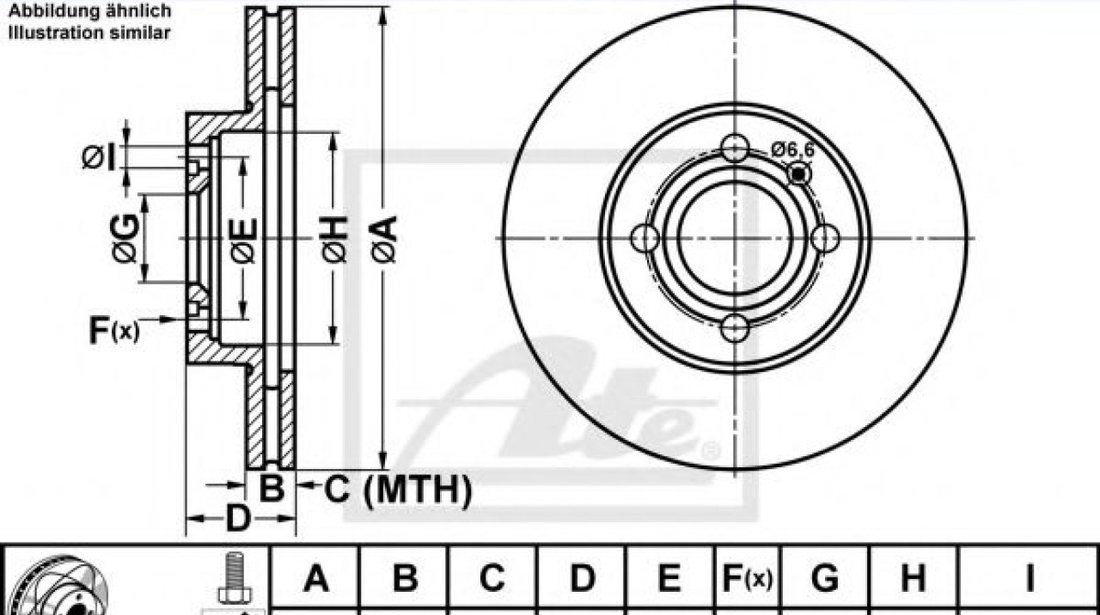 Disc frana SEAT CORDOBA (6K1, 6K2) (1993 - 1999) ATE 24.0320-0128.1 piesa NOUA