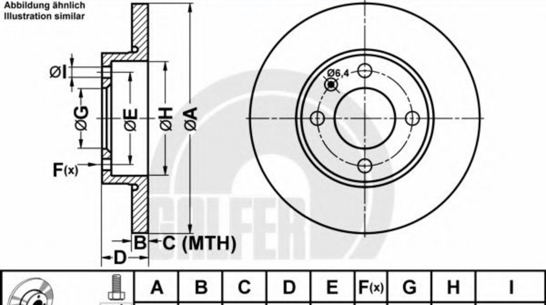 Disc frana SEAT CORDOBA (6K1, 6K2) (1993 - 1999) GALFER B1.G212-0106.1 piesa NOUA