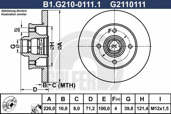 Disc frana SEAT CORDOBA (6K1, 6K2) (1993 - 1999) GALFER B1.G210-0111.1 piesa NOUA