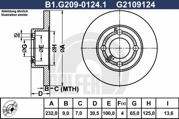 Disc frana SEAT CORDOBA (6K2) (1999 - 2002) GALFER B1.G209-0124.1 piesa NOUA