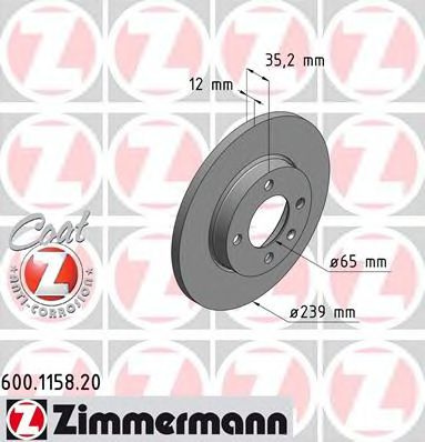 Disc frana SEAT CORDOBA Vario (6K5) (1996 - 1999) ZIMMERMANN 600.1158.20 piesa NOUA