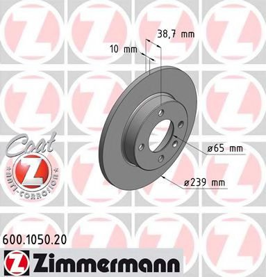 Disc frana SEAT CORDOBA Vario (6K5) (1996 - 1999) ZIMMERMANN 600.1050.20 piesa NOUA