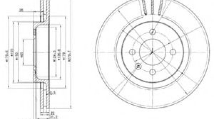 Disc frana SEAT IBIZA III (6K1) (1999 - 2002) DELPHI BG2712 piesa NOUA