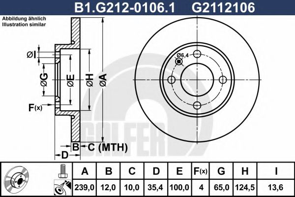 Disc frana SEAT IBIZA III (6K1) (1999 - 2002) GALFER B1.G212-0106.1 piesa NOUA