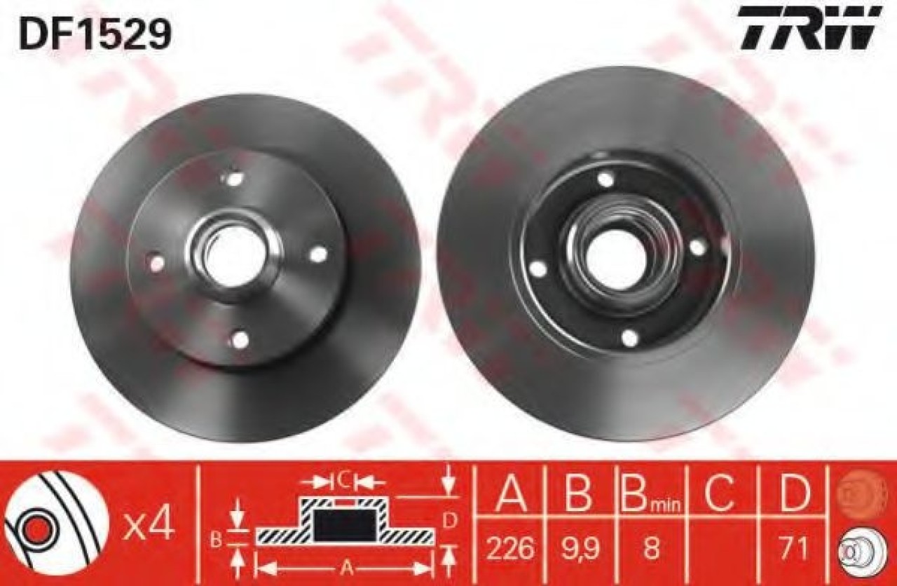 Disc frana SEAT IBIZA III (6K1) (1999 - 2002) TRW DF1529 piesa NOUA